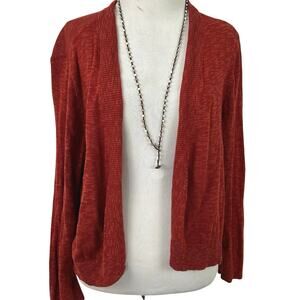 Soft Surroundings Women Knit Cardigan Sweater Cropped Brown Long Sleeve Size XL